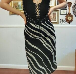 Esprit Black And White Midi Skirt